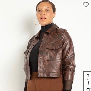 Eloquii Cropped Snake Print Jacket